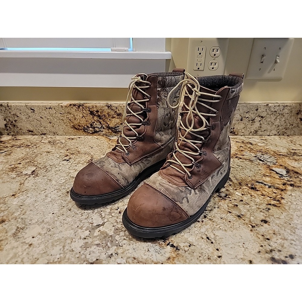 Red Wing Camouflage Steel Toe Work Safety Gore-Tex Hunting Boots 10D Vintage USA